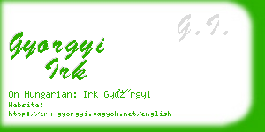 gyorgyi irk business card